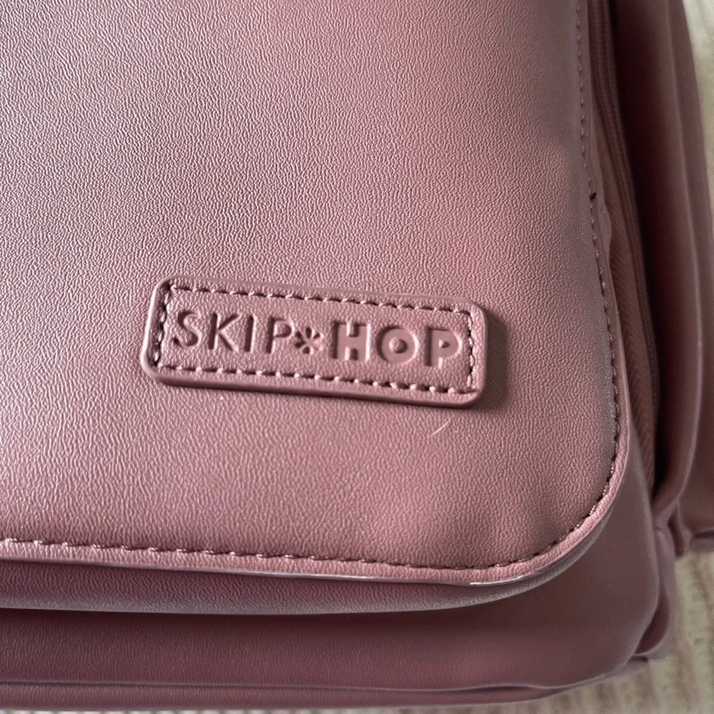Skip Hop Pink Leather Diaper Backpack